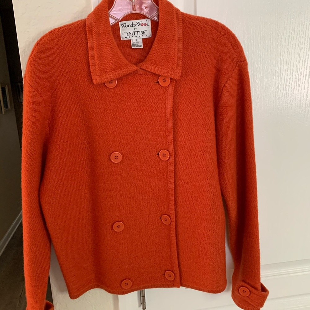 EUC - 100% WOOL DOUBLE BREASTED SWEATER JACKET
